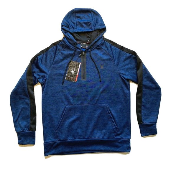 NWT Spyder Active Hoodie Sweatshirt Pullover Mens Medium ProWEB Zip Fleece Lined - Picture 1 of 12